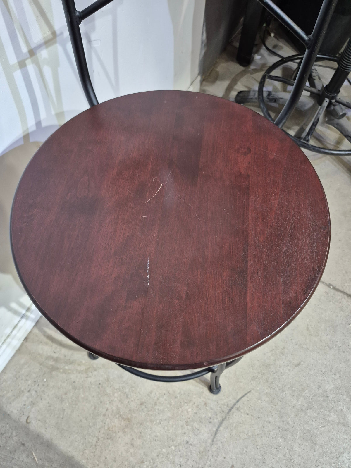 Metal and Wood Swivel Bar Stool