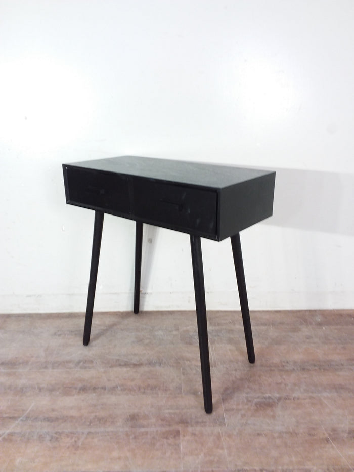 Black Accent Table With 2 Drawers