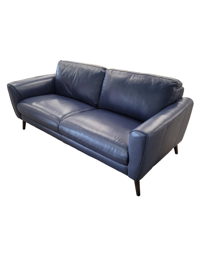 Navy Blue Leather Sofa