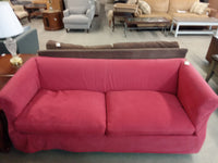 74" W Red Fabric Sofa