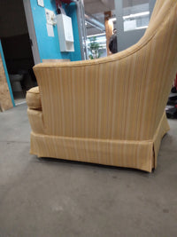 28.5"W Mustard Yellow Striped Armchair