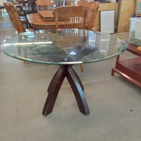 46"Diameter Glass Top Dining Table