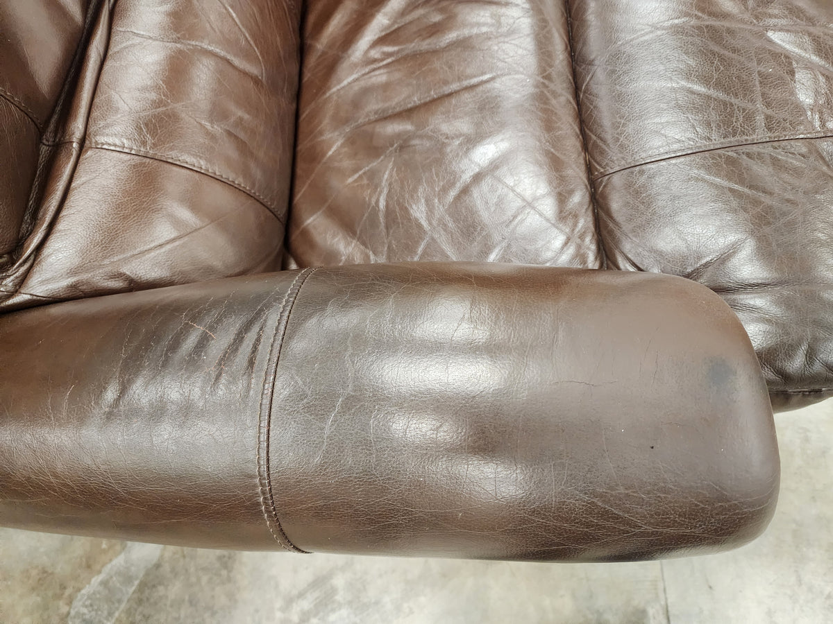 Dark Brown Leather Rocking Recliner