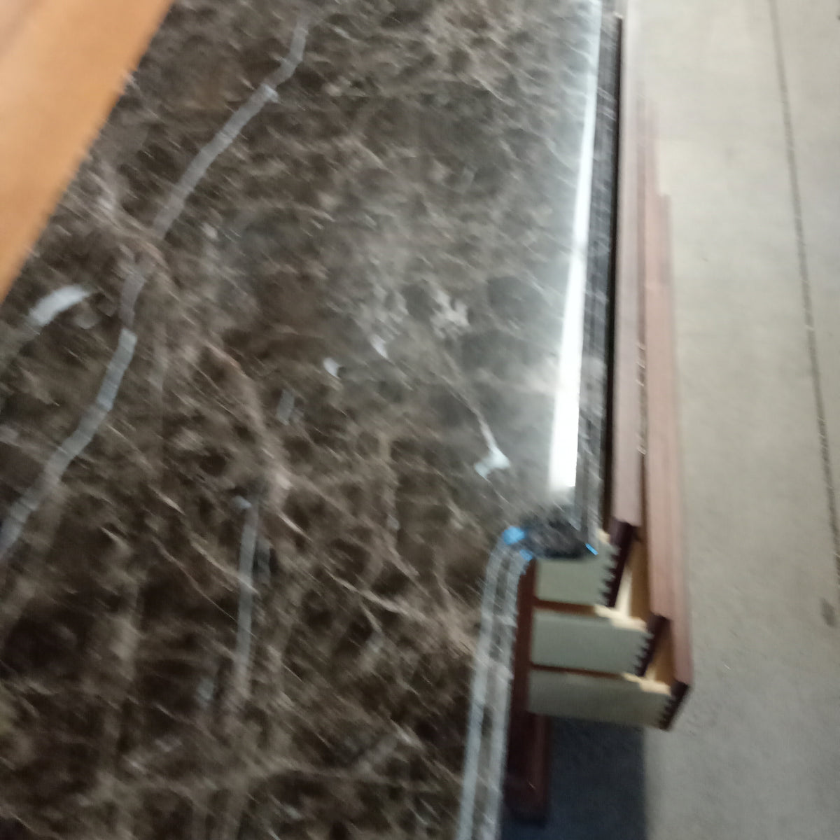 71"W Wooden Sideboard with Marble Top