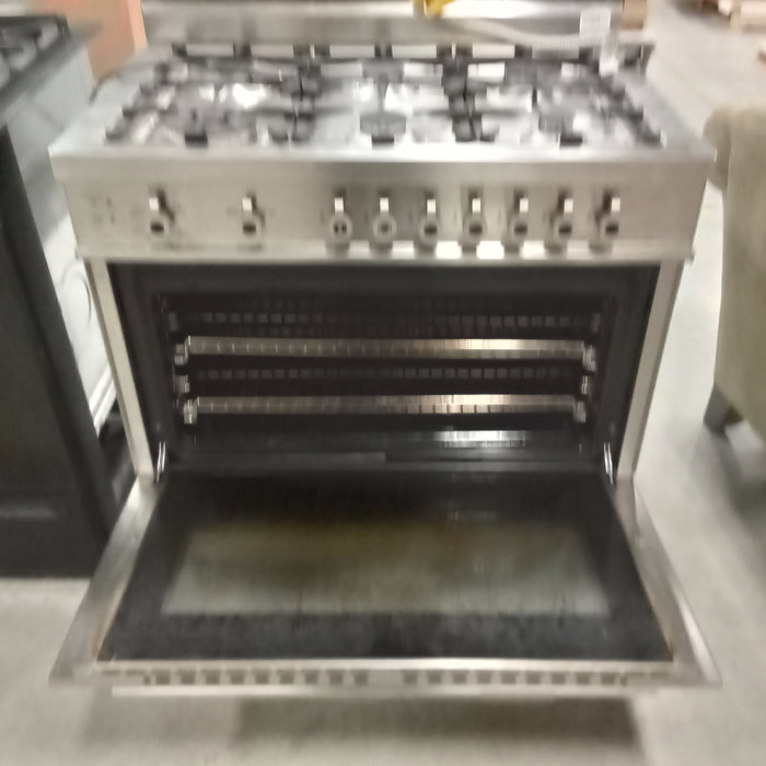 36"W 6-Burner Gas Stove in Stainless Steel
