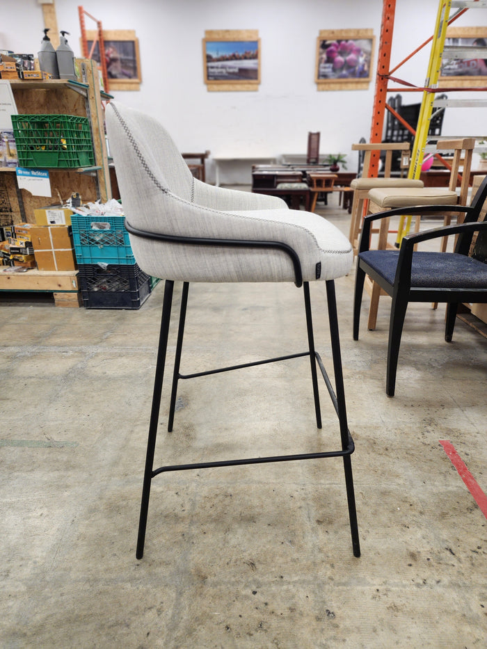 Light Grey Counter Stool with Black Legs