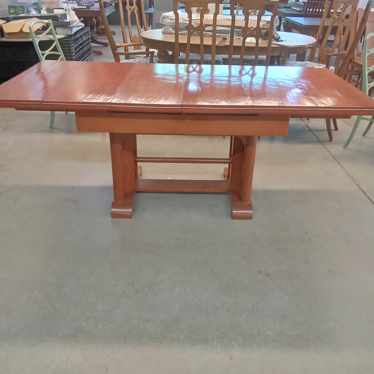 37.5"W Dining Table in Wood with Three Leaves
