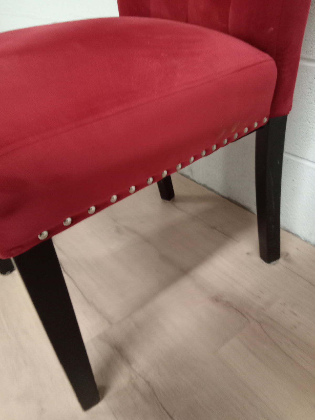 19"W Accent Chair in Red Velour
