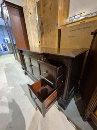 68"W TV Stand with Glass Doors and Drawers