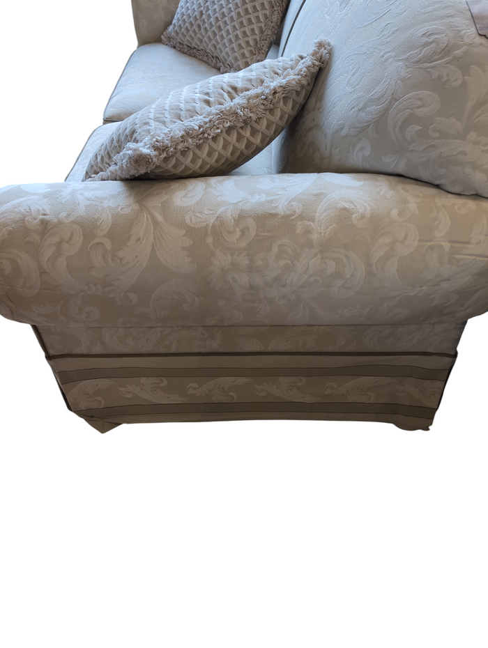 Classic Damask Rolled Arm Upholstered Loveseat Sofa W/Cushion