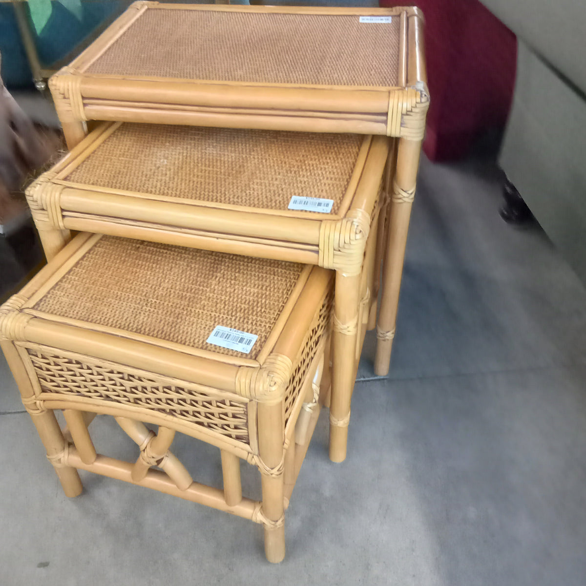 Whickered Nesting Tables (set of 3) $145