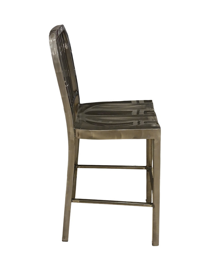 David Divani Gunmetal Silver Metal Counter Stool