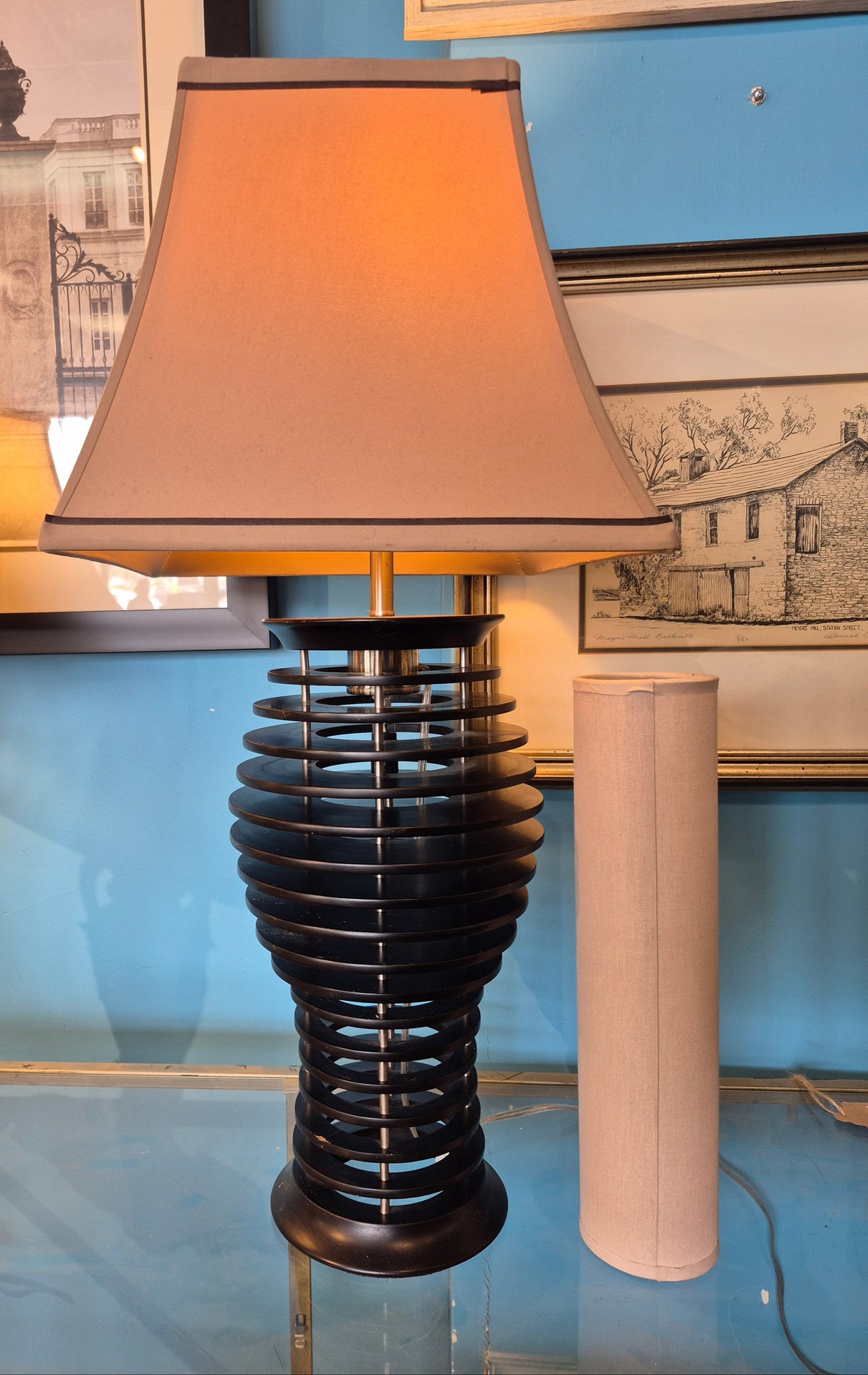 Wood Slat Table Lamp