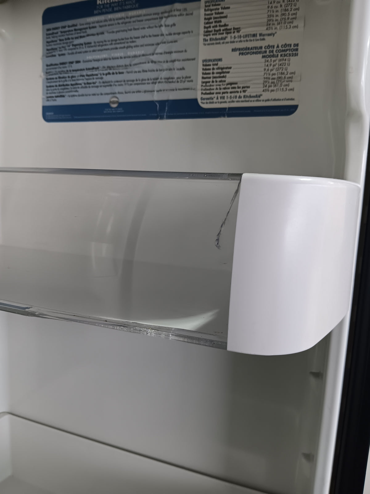 Kitchen AID Fridge / Frezeer with Ice & Water