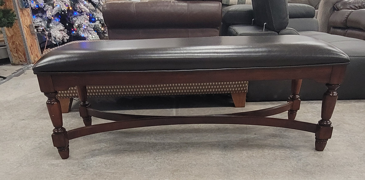 Dark Leather Bench