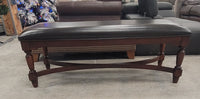 Dark Leather Bench