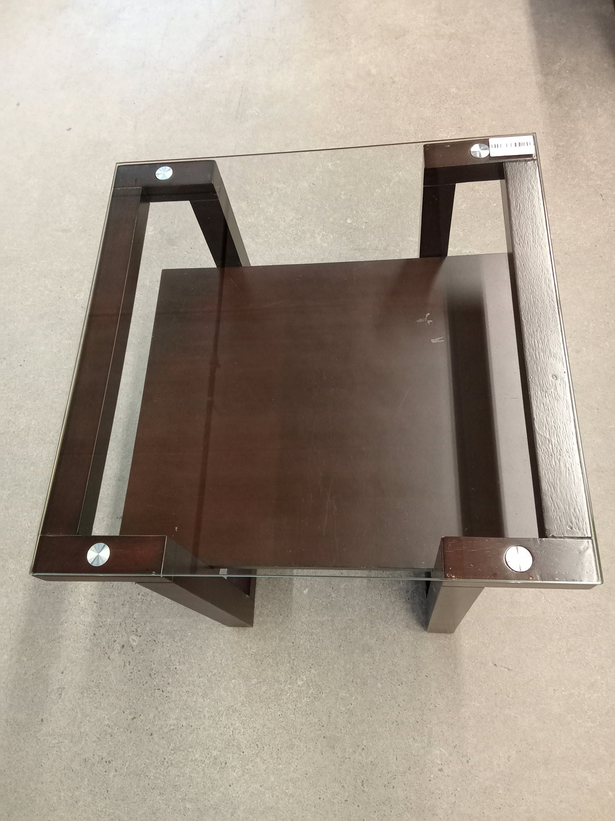 24"W Glass Topped Side Table