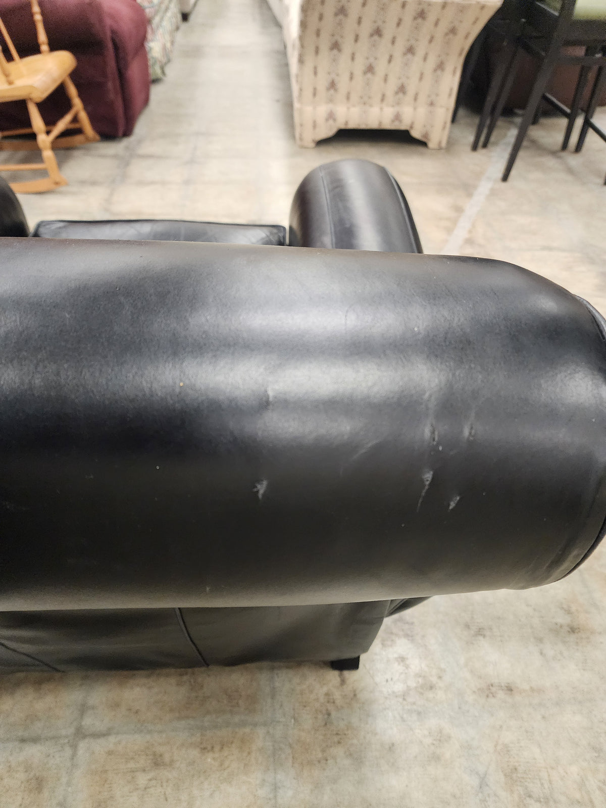 Black Faux Leather Reclining Armchair