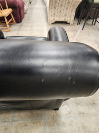Black Faux Leather Reclining Armchair