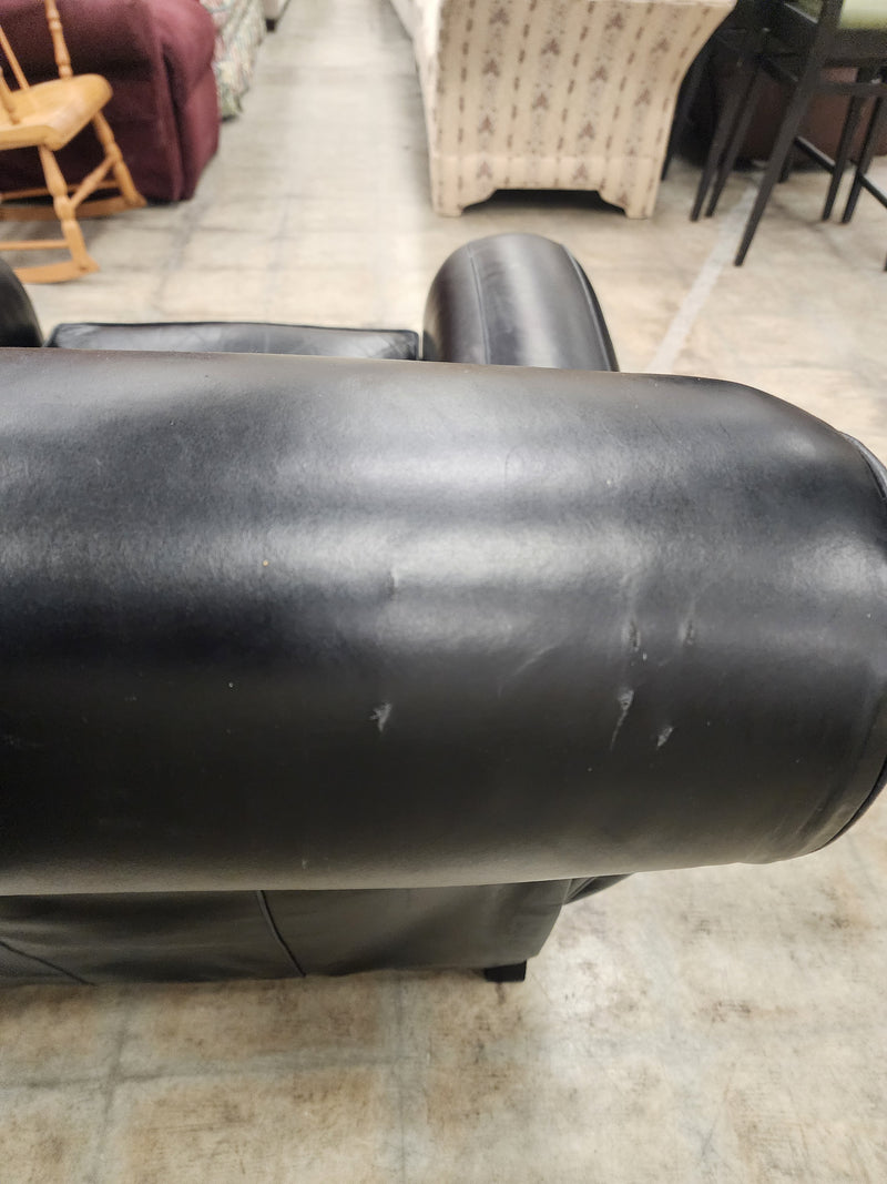 Black Faux Leather Reclining Armchair
