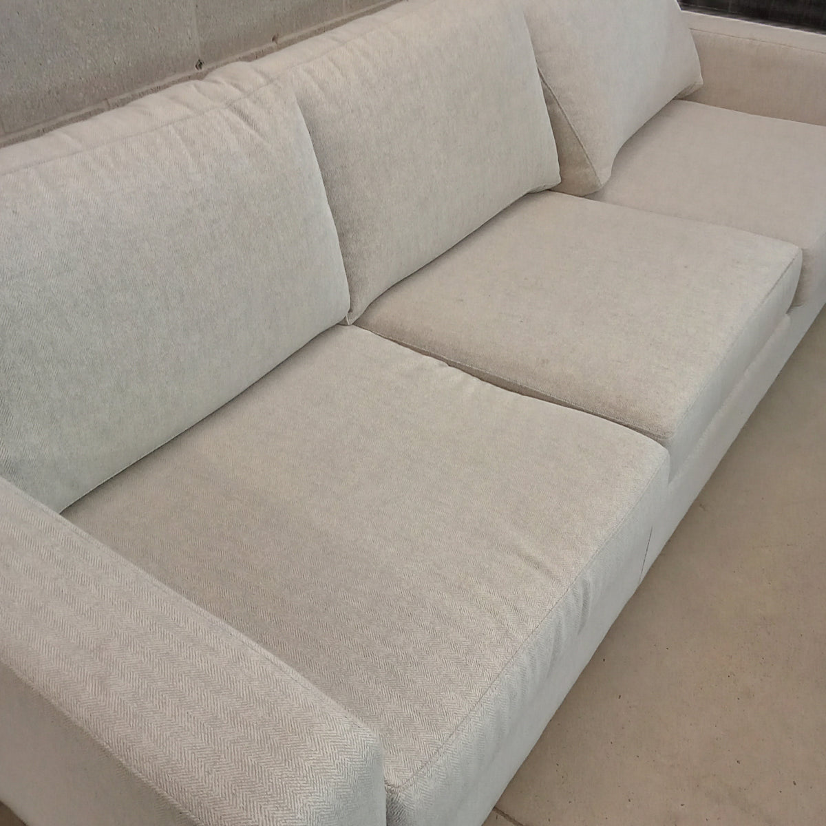 96"W Modern Style 3-Seat Sofa in Light Gray