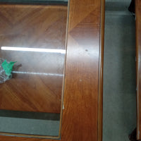 40"W Wood and Glass Coffee Table