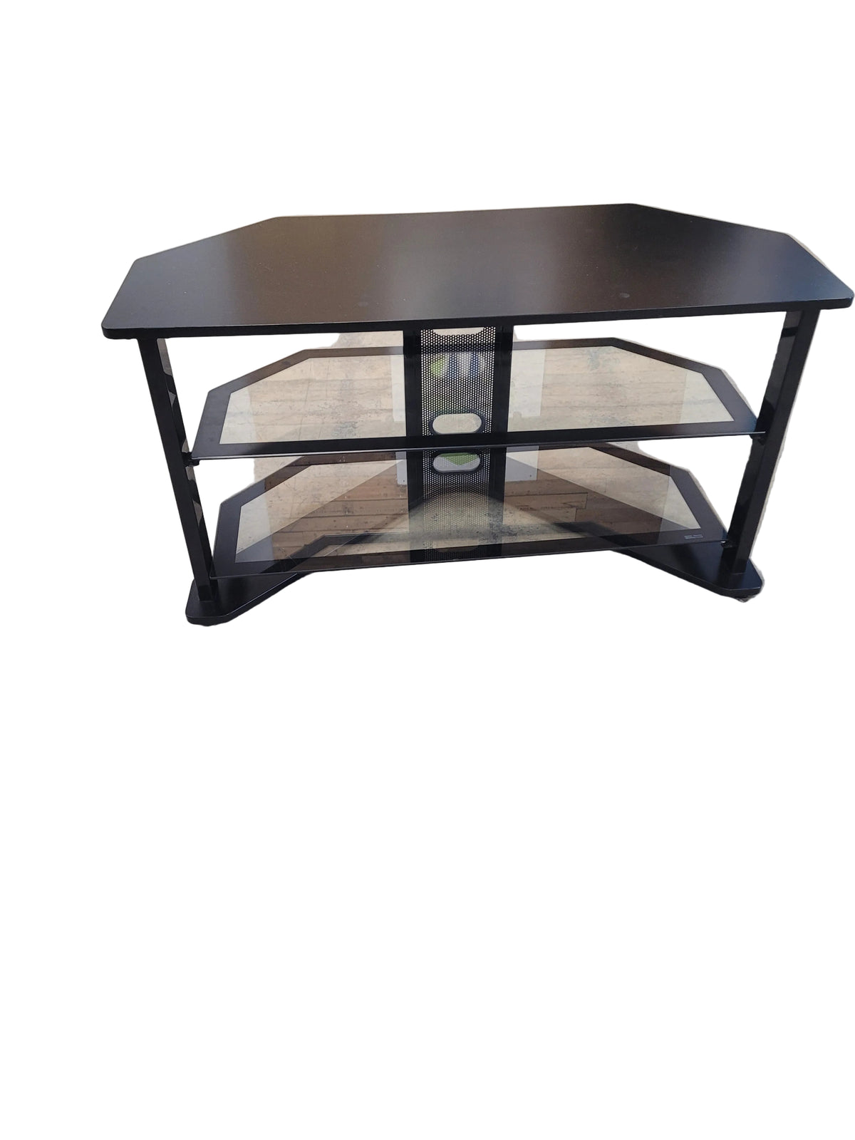 Black Metal Framed Corner Tv Stand