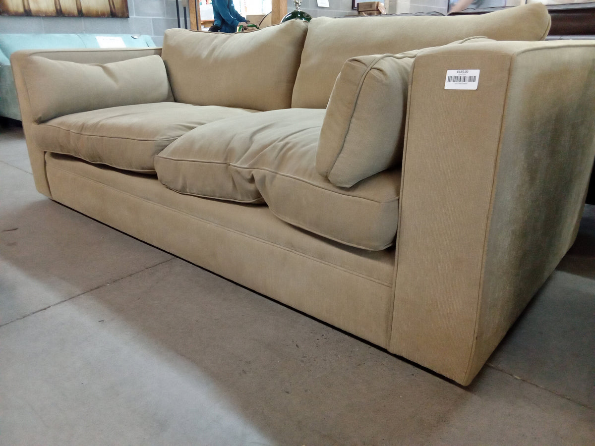 85" W Beige Fabric Sofa