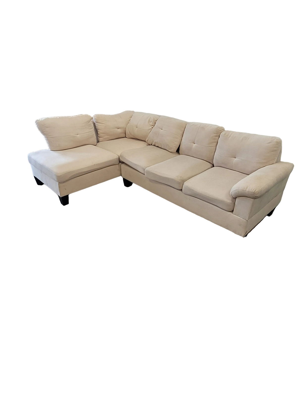 Light Cream L-Shaped Sectional Sofa