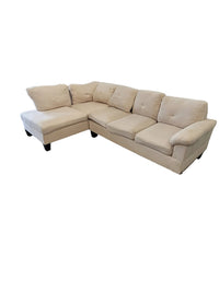 Light Cream L-Shaped Sectional Sofa