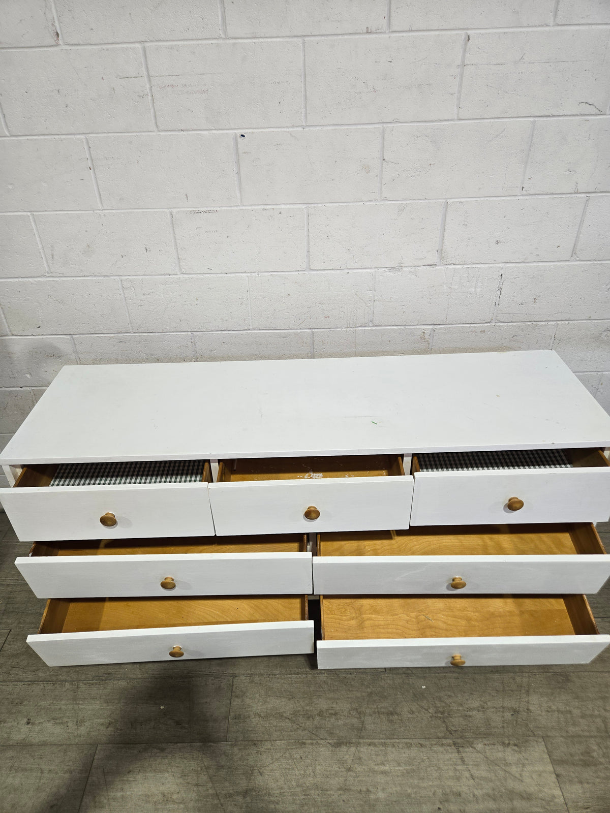 White Dresser With Wooden Knobs
