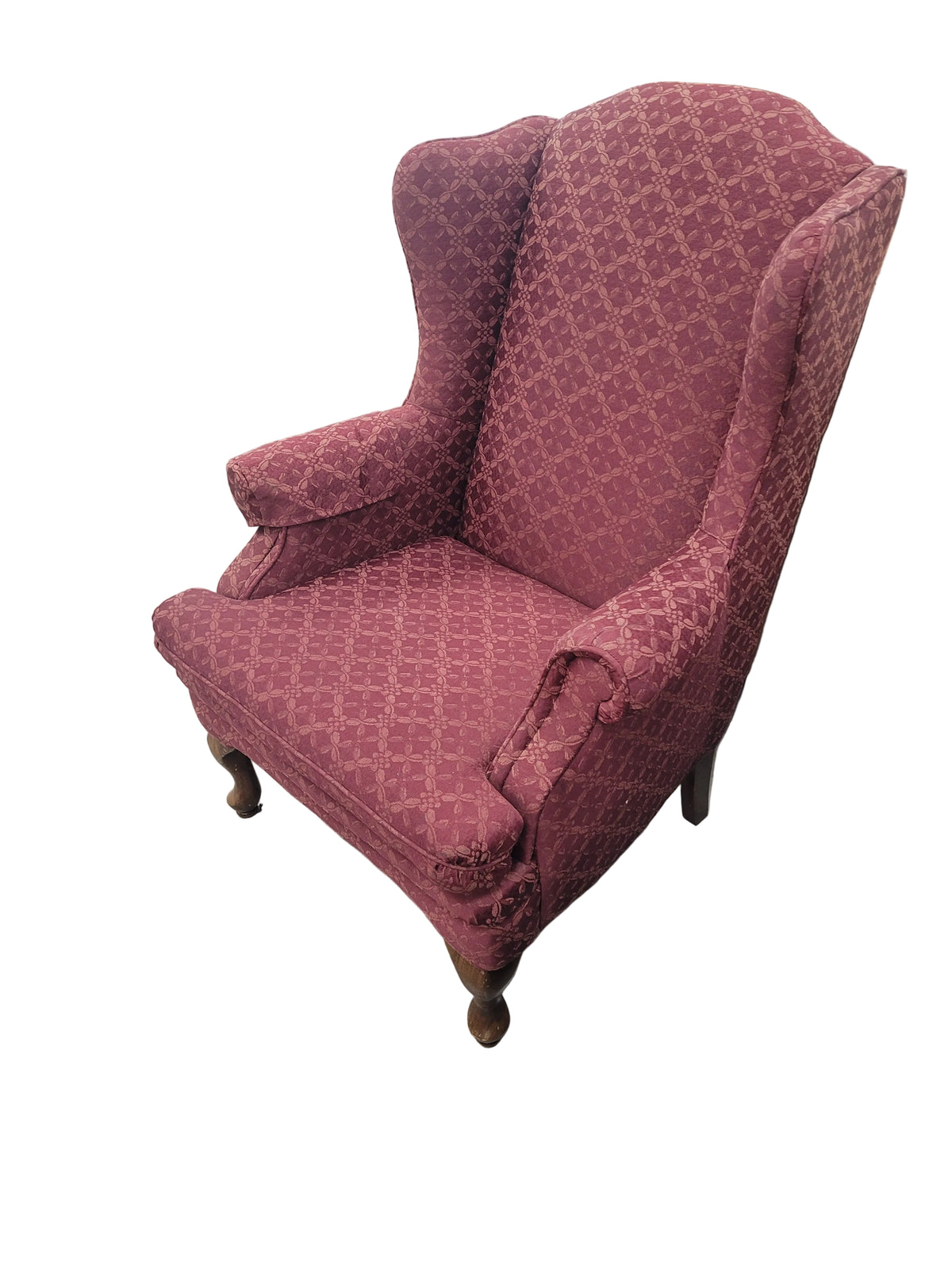 Traditional Burgundy Wingback Chair