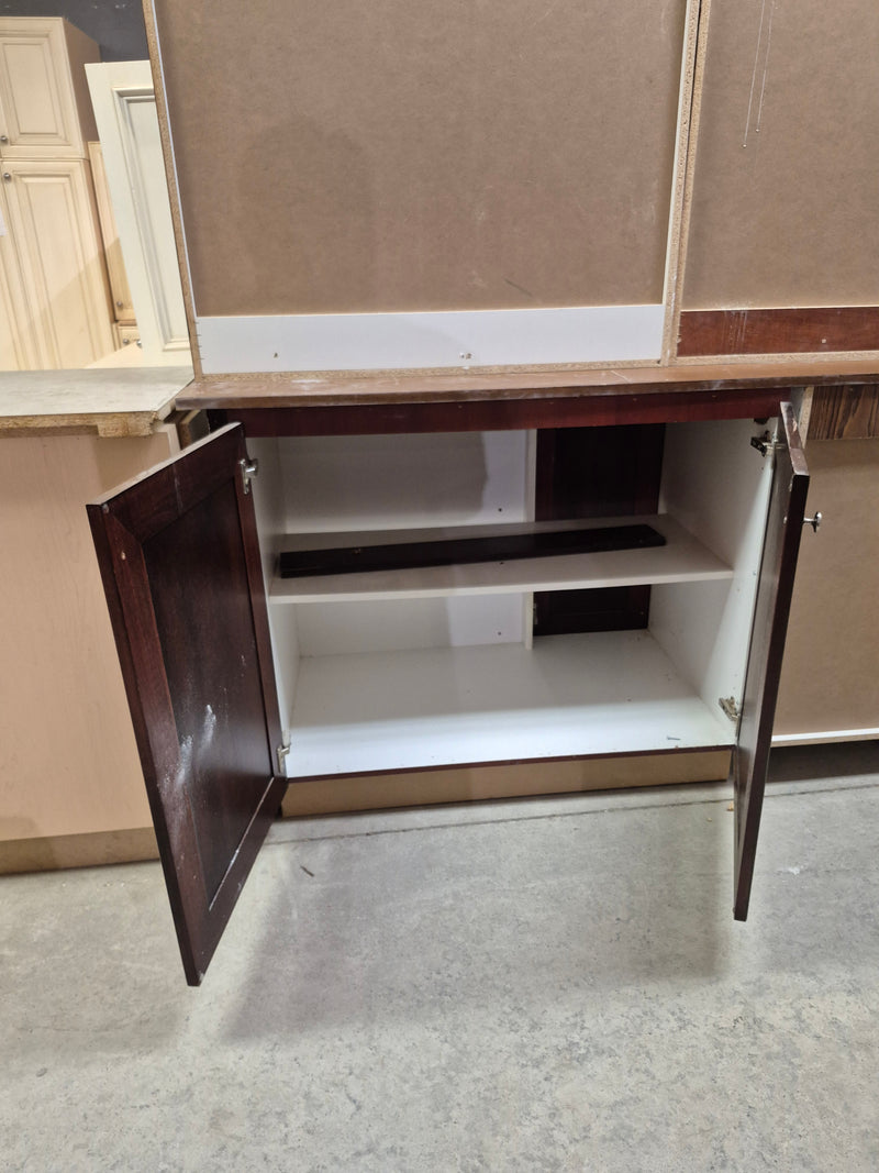 Dark Brown Kitchen Cabinet Set