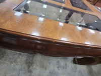 Burl Wood Coffee Table W/6 Glass Insert's