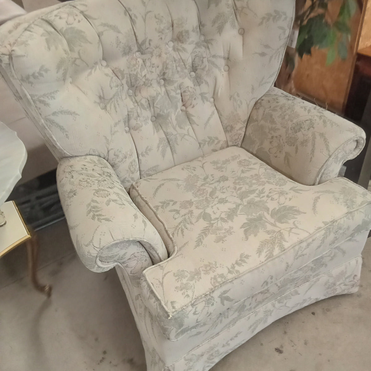 37"W Armchair in Light Gray Fabric