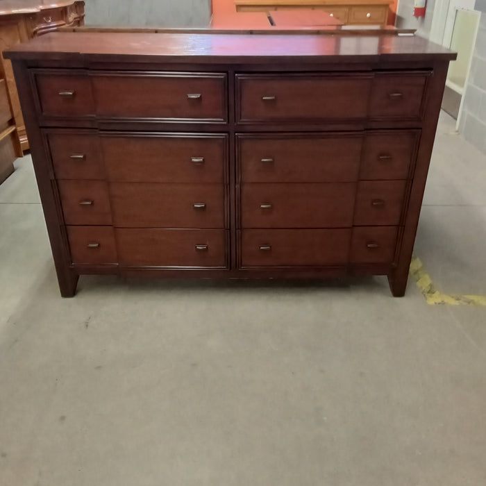 58"W 8-Drawer Dresser in Dark Wood