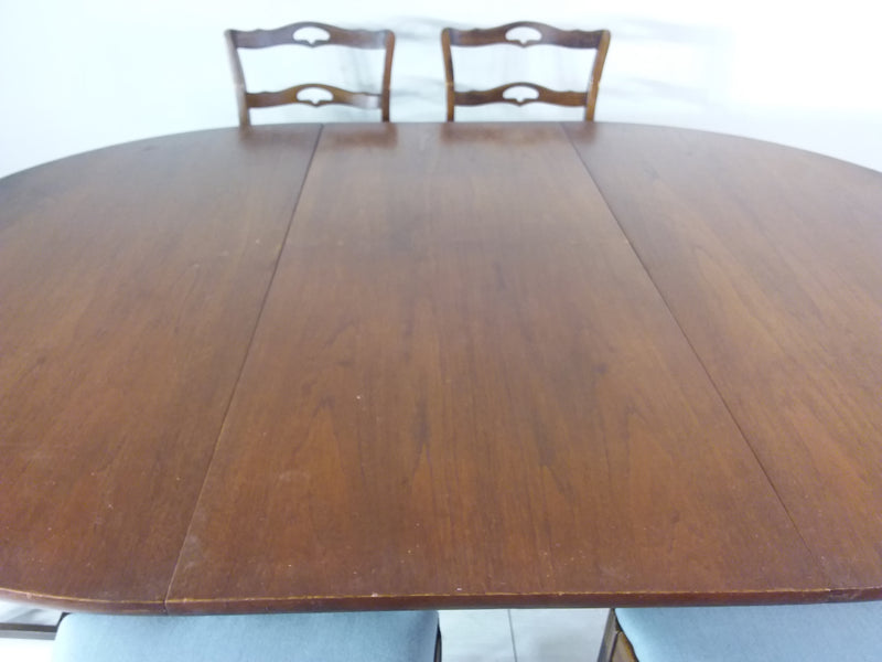 Walnut Extendable Dining Table Set
