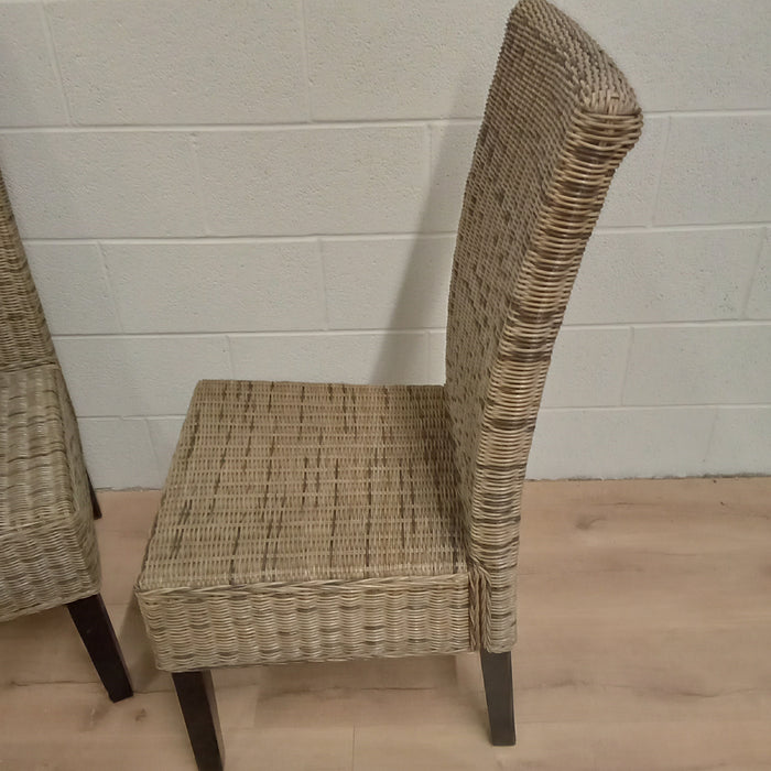 Set of Two Rattan Parson's Style Chairs