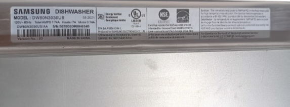 Samsung Dishwasher - DW80N3030US/AA