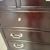 38.5"W 6-Drawer Tall Boy Dresser in Dark Wood