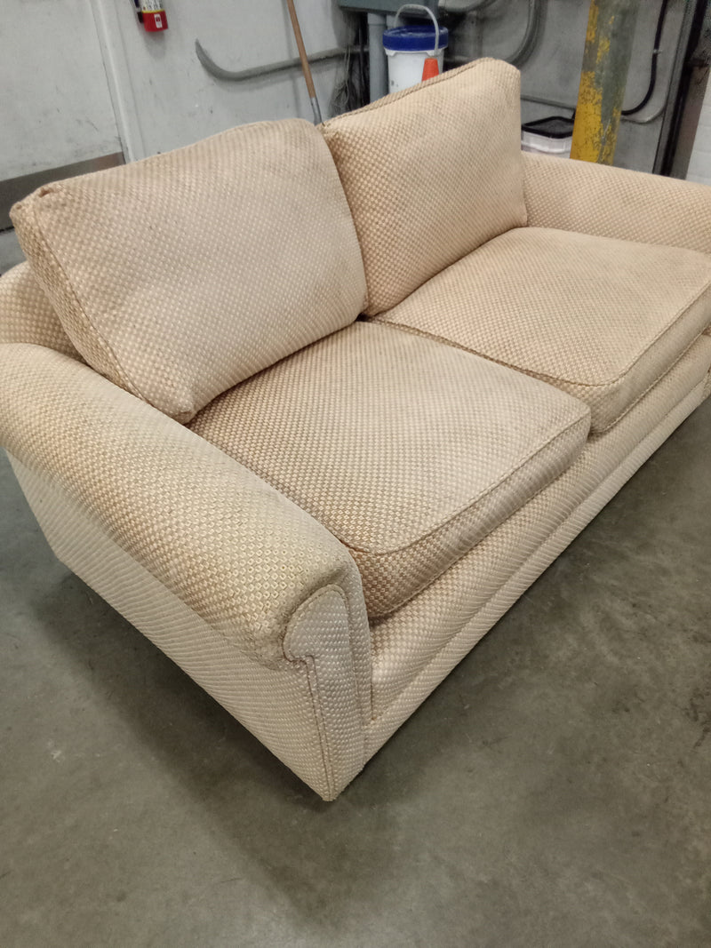 68"W Love Seat in Beige Fabric