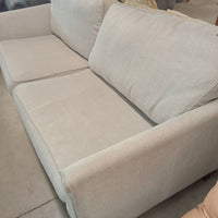 81"W Large Love Seat in Gray Fabric