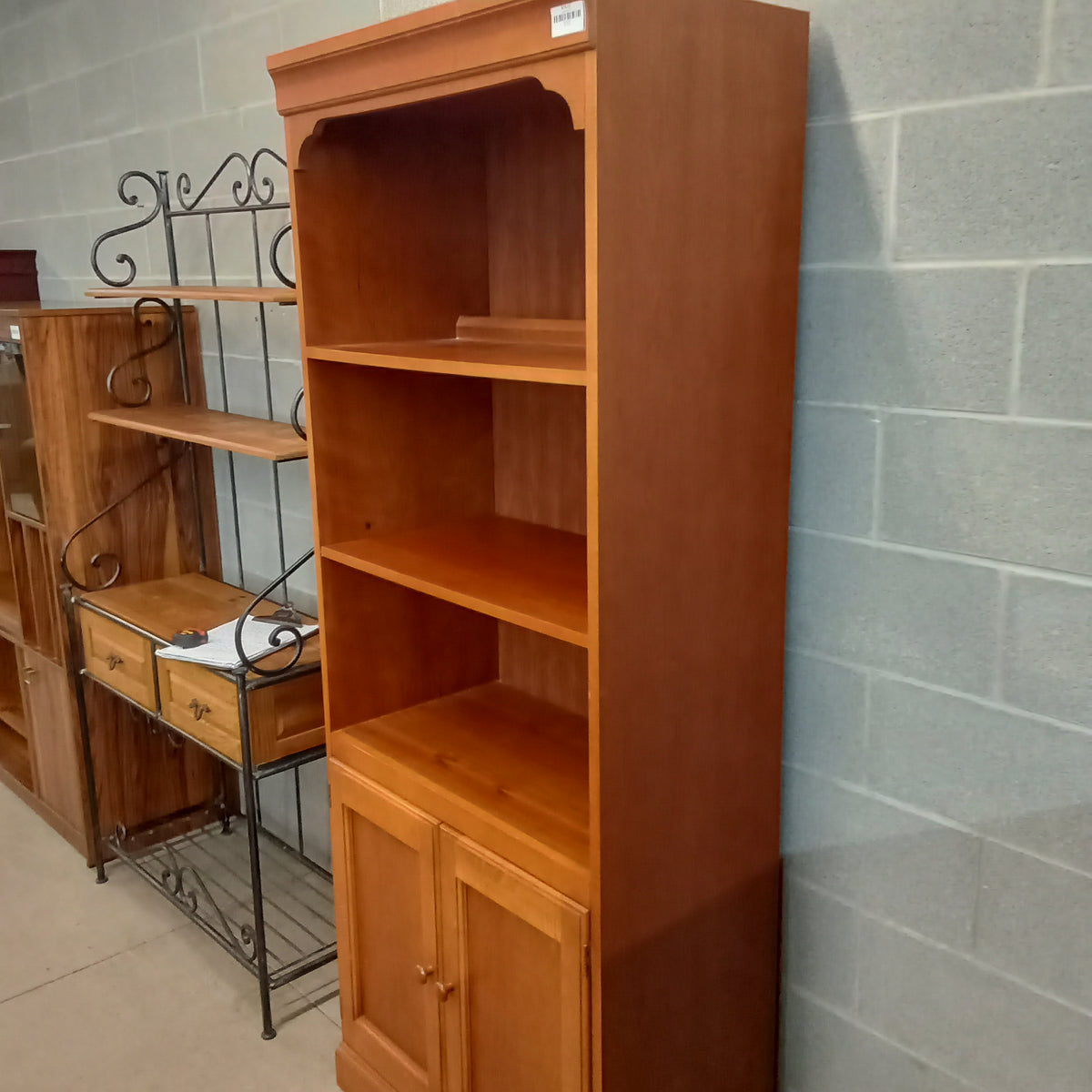 30"W Wooden Bookcase with Storage