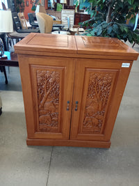 Beautiful Hand-Craved Wooden Wine Bar Cabinet
