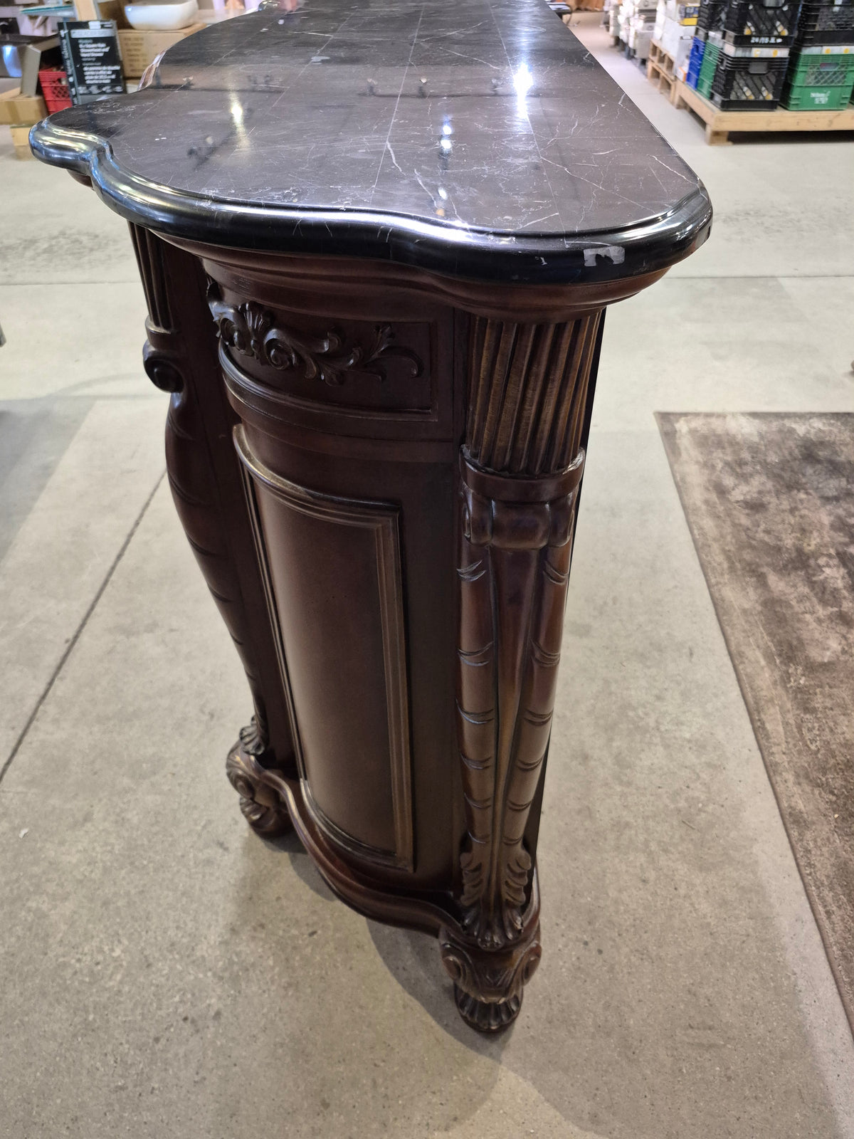 68"W Bar with Granite-Look Tile Top