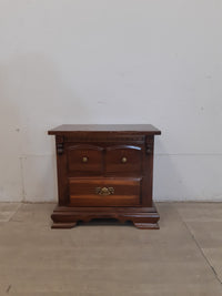 Solid Wood Nightstand With Brass Pulls