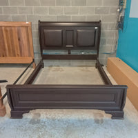64"W Solid Dark Wood Bed Frame - Queen