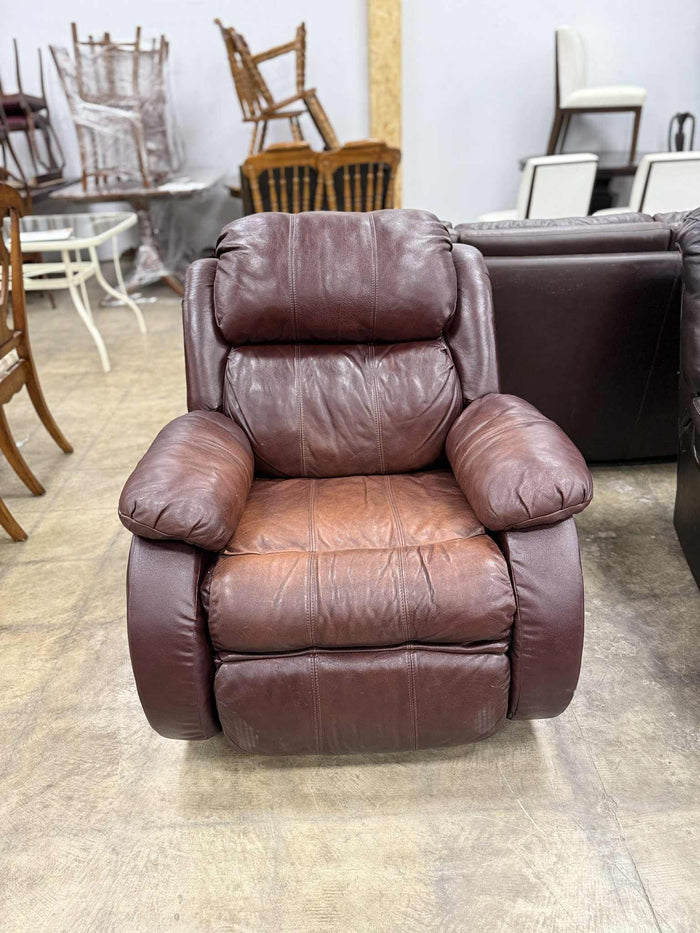Brown Color Faux Leather Rocker Recliner