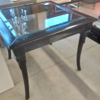 25.5"W Side Table with Glass Top