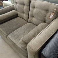 58"W Gray Fabric Love Seat